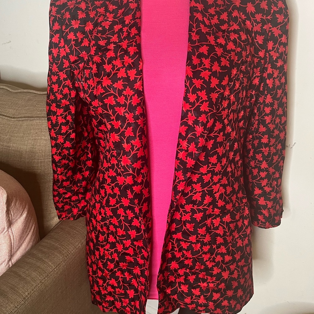 Red and Black printed blazer